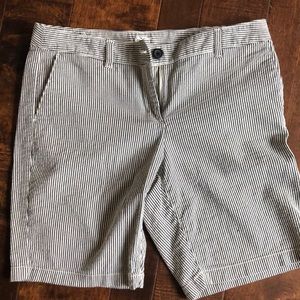 Ann Taylor loft black and white striped shorts